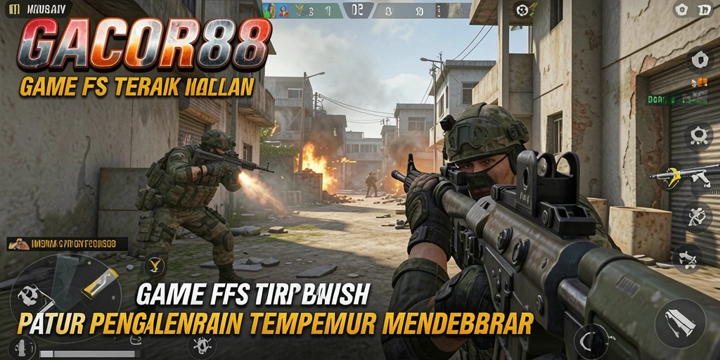 Screenshot gameplay GACOR88 menunjukkan aksi tembak-menembak yang intens.