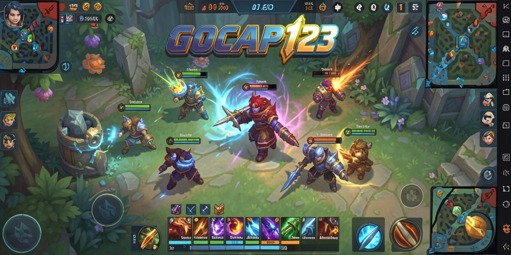 Screenshot GOCAP123 menunjukkan aksi seru dalam gameplay MOBA.