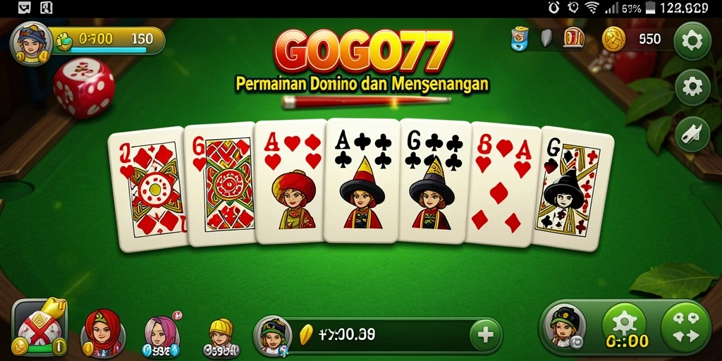 Tampilan gameplay GOGO77 yang mengasyikkan dalam permainan Domino.