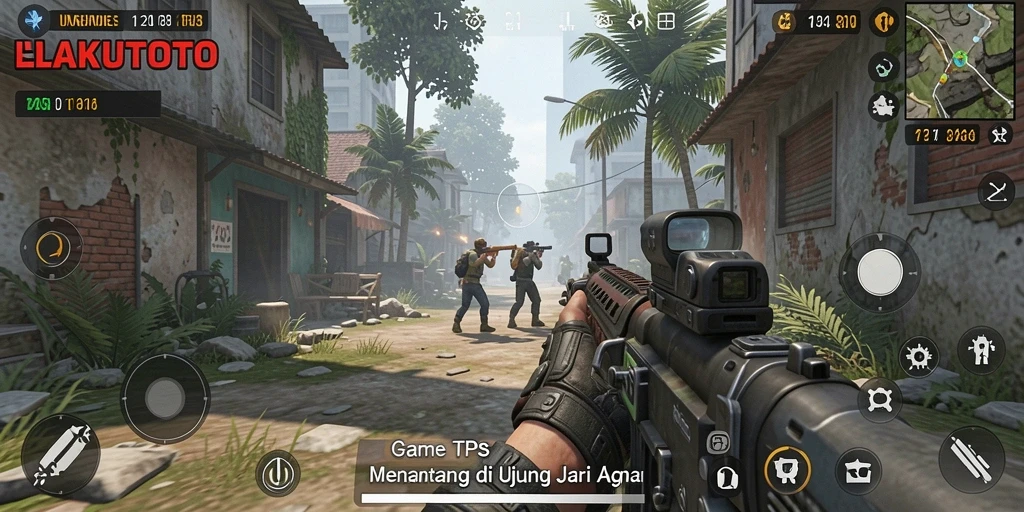 Tampilan gameplay menegangkan dalam LAKUTOTO, menampilkan aksi yang intens.