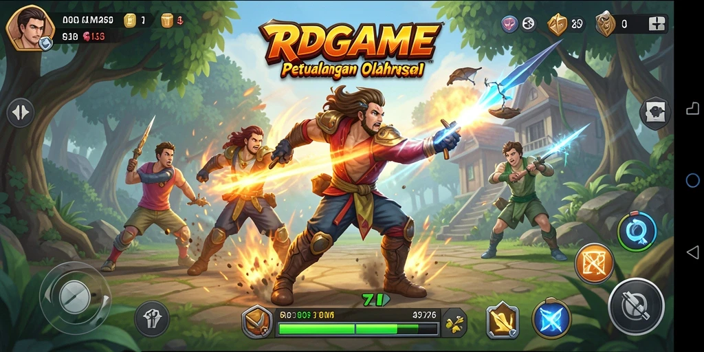 Tampilan gameplay RPGAME dengan aksi olahraga yang mendebarkan.