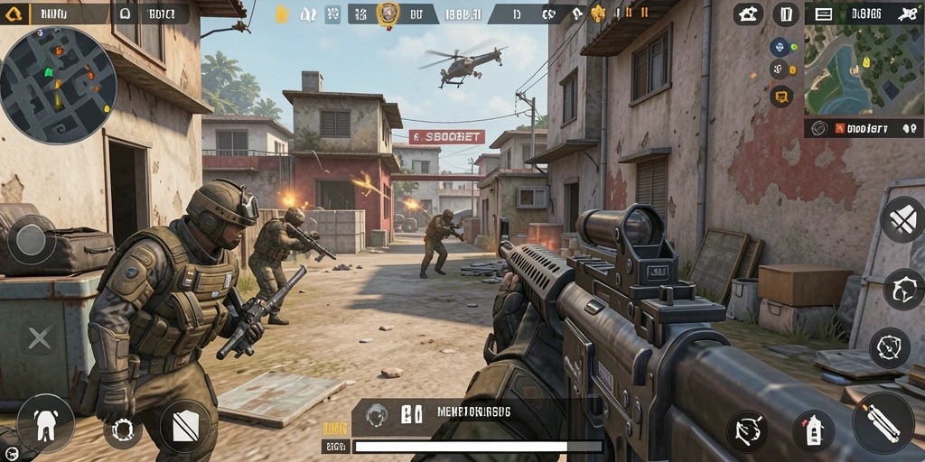 Screenshot utama SBOBET menampilkan aksi seru dalam gameplay FPS.