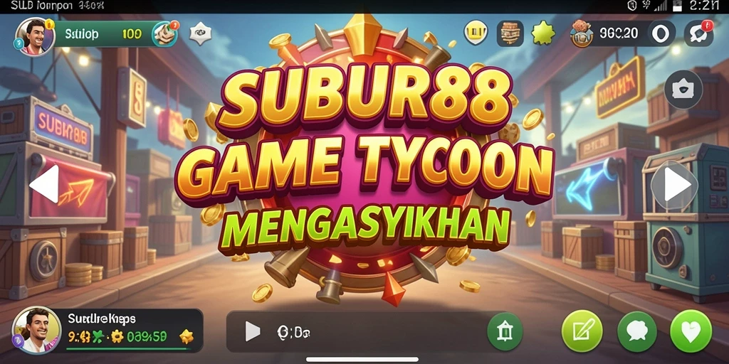 Screenshot gameplay SUBUR88 menampilkan elemen manajemen dan strategi bisnis.