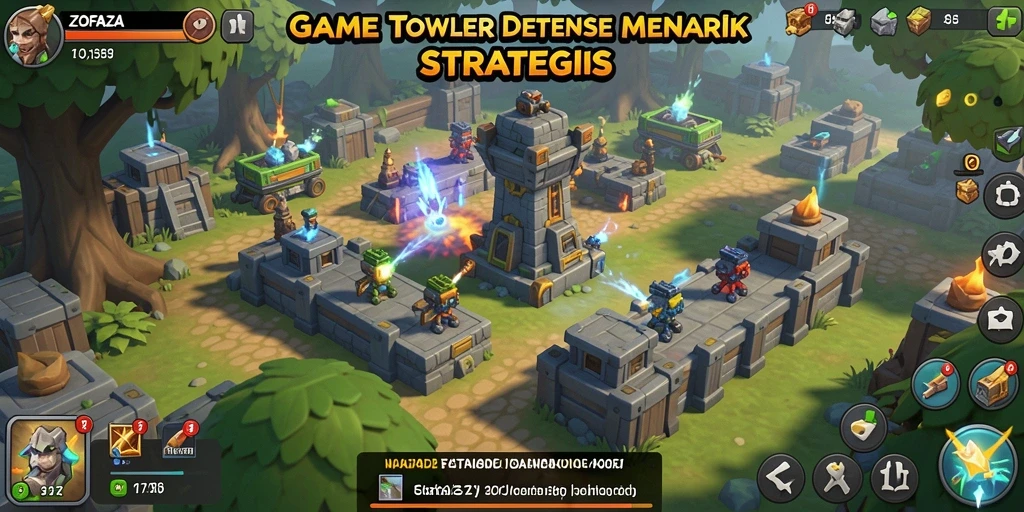 Gameplay menarik ZOFAZA dengan strategi Tower Defense.